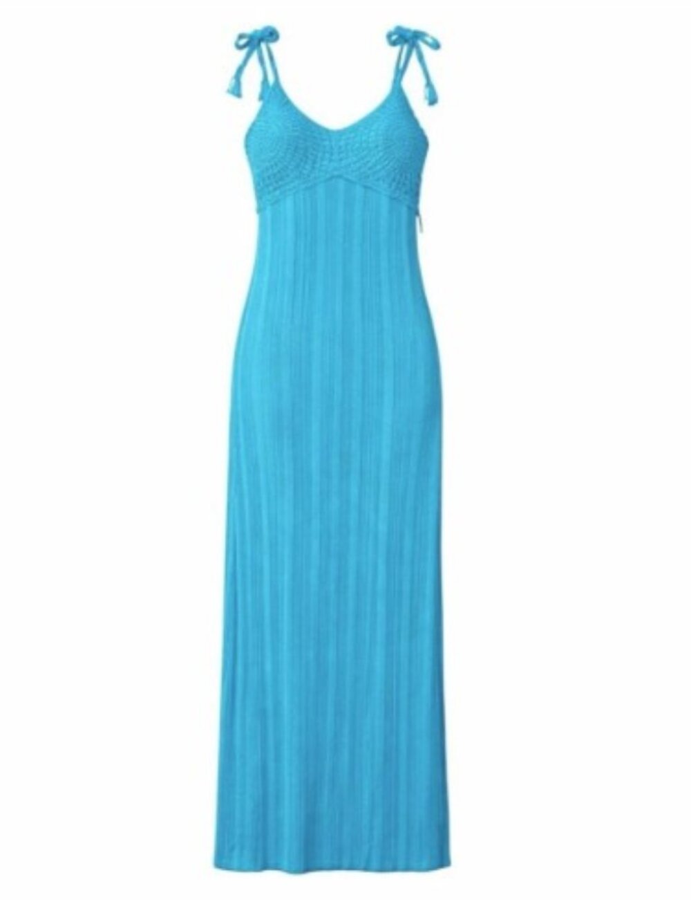 NWT, Line & Dot Crochet Carra Dress, Crochet Knit Maxi Dress, Blue, size S